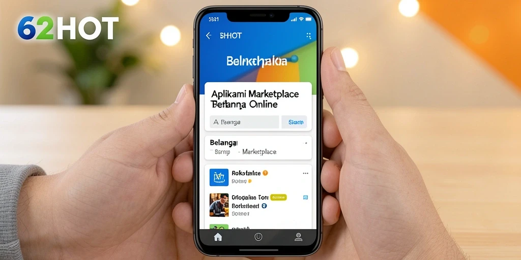 Tampilan antarmuka aplikasi 62HOT untuk fungsi Marketplace.