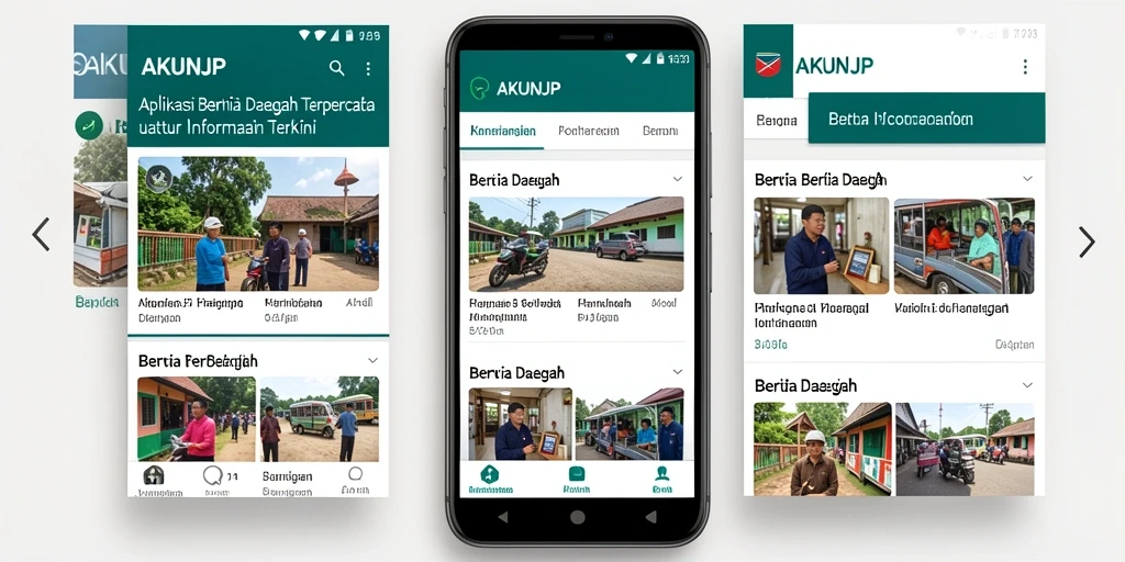 Tampilan antarmuka aplikasi AKUNJP yang menarik dan informatif.