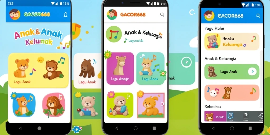 Antarmuka GACOR668 yang ceria dan interaktif untuk lagu anak.