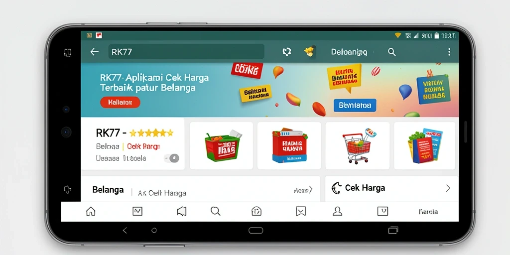 Tampilan utama RK77 menampilkan perbandingan harga produk secara jelas.