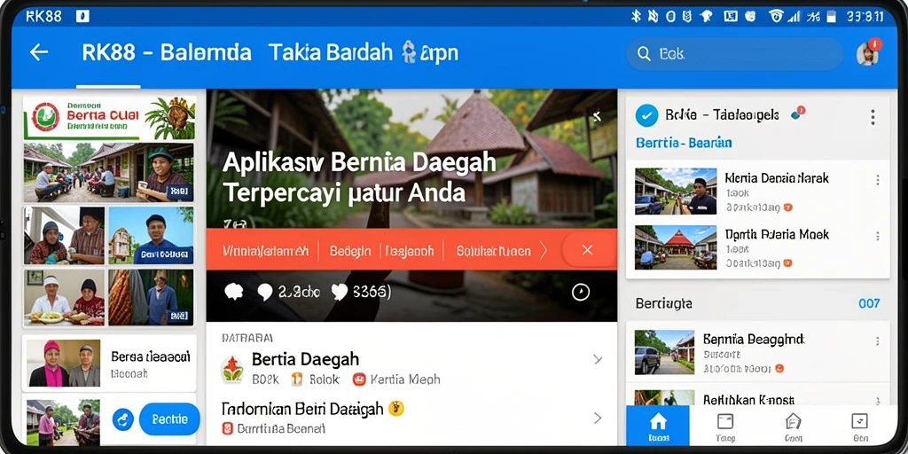 Tampilan antarmuka aplikasi RK88 yang modern dan informatif.