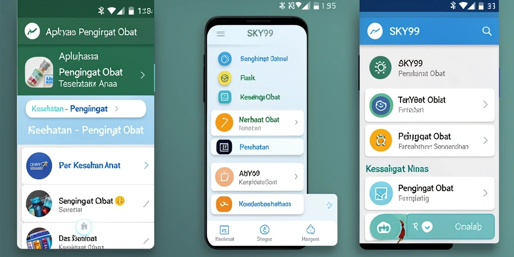 Antarmuka aplikasi Pengingat Obat yang user-friendly dan informatif.