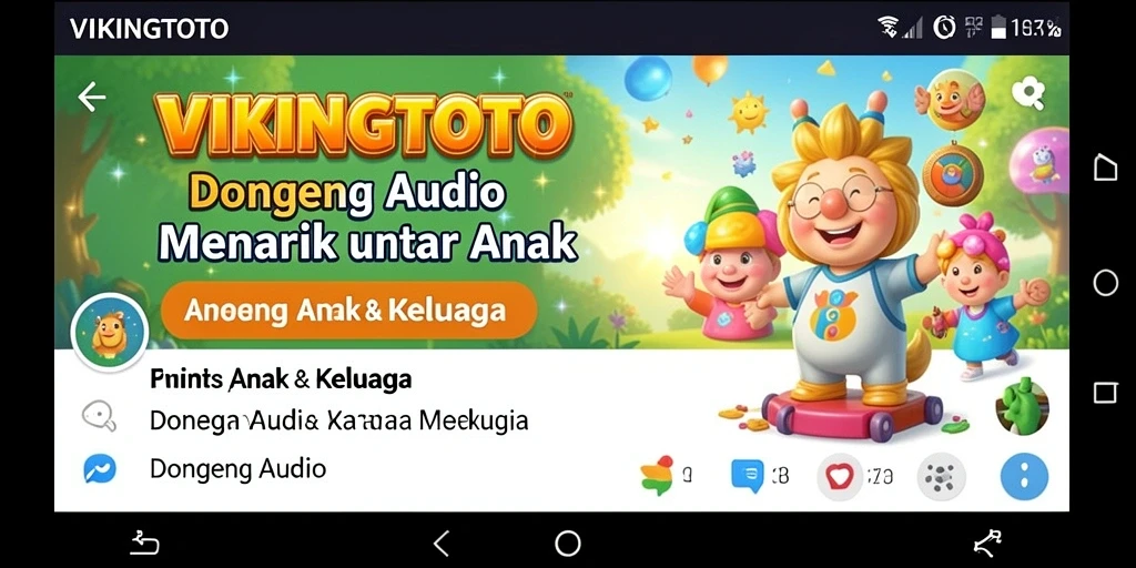 Antarmuka ramah anak dengan koleksi dongeng audio.